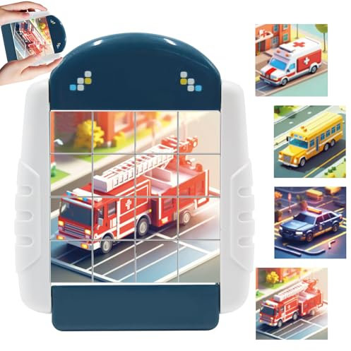 LETTERASHQP Drehbares 4-in-1 Puzzle 16 Teile Spielzeug - Rotierendes 3D Kinderpuzzle - Reisespiele Geschenk für 2-4 Jahre Jungen Mädchen