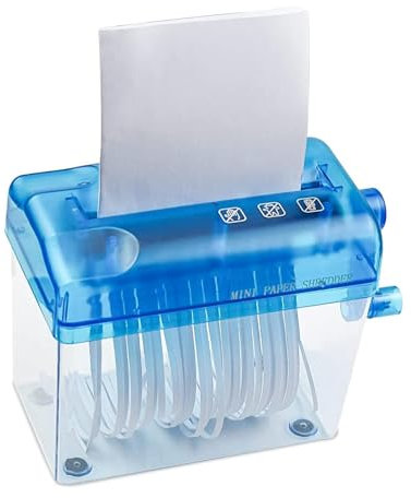 Aktenvernichter mit Kurbel, manueller Aktenvernichter, Papierschneidewerkzeug | Ein Stück gefalteter Brief Format, kein Stau und leise, Papierschneidewerkzeug