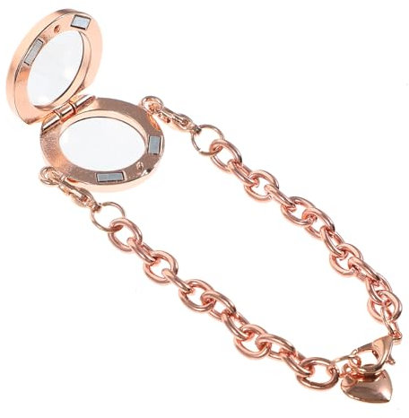 LIFKOME Runder Bilderrahmen Fotobox Medaillon-armband Legierung Glas 85 Mm Kette Bettelarmband