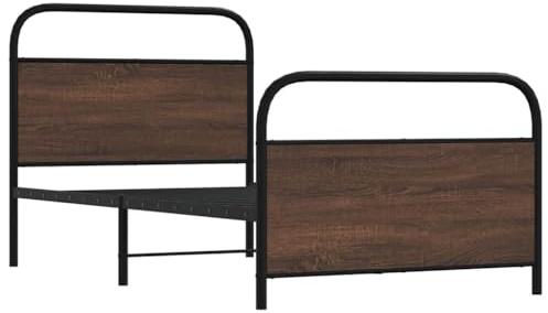 vidaXL Bettgestell ohne Matratze 100x200 cm Braun Eichen-Optik