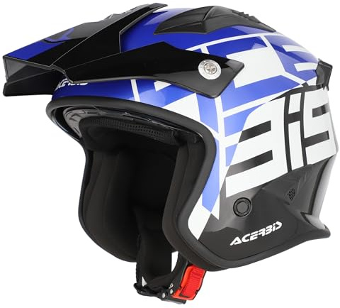 ACERBIS Motorradhelm Aria Jethelm in Blau und Schwarz, vollständig zugelassen 22.06 (XL 61/62)