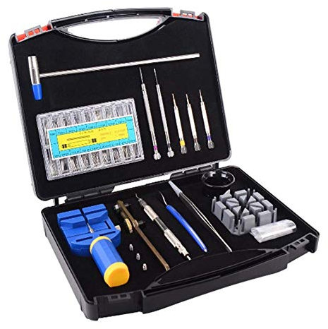 Watch Repair Kit,Watch Battery Replacement Tool Link Remover Tool Set with Carrying Case,Watch Case Opener Tools for Watch Repair
