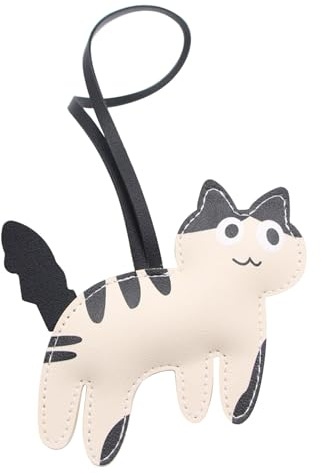 LunarCharm Schlüsselanhänger Katzen, Kätzchen-Taschenanhänger, Leder Glücksbringer Katze Keychain, Schlüsselanhänger Katze, Katze Deko, Katze Geschenke