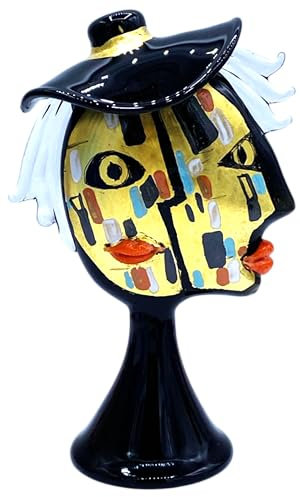 Skulptur Gesicht Farben Klimt aus Muranoglas mit Emaille und Gold Zecchino Made in Italy Kollektion 2025 Gesicht 001