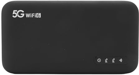 5G WiFi 6 Hotspot Portátil, 2.77 Gbps, 16 Dispositivos, Batería IP67 6100mAh, para Viajes, con Datos de 1.1GB en Todo el Mundo