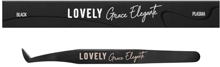 LOVELY Grace Elegante Wimpernpinzette für Wimpernverlängerung Round Boot - Edelstahl Pinzette für Volumen- und Mega Volumentechnik 1D-20D mit runder Spitze für sicheren Halt fertiger Fächer