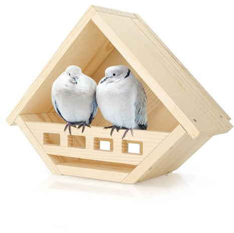 Tauben-Nistkasten aus Holz, Tauben-Vogelhaus, wasserdichte Vogelhäuser für draußen, Taubennest passt für kleine bis mittelgroße Vögel, sicheres Vogelzubehör im Hinterhof, Gartendekoration (Natur)
