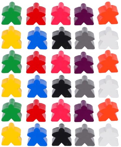 BESPORTBLE 100 Pack Wooden Game Pieces Multi-Colour Meeples Tokens | Wooden Game Pieces Are Designed as Meeples, Each Piece Is Hand-Carved, So Every Tiny, Made from Wood with a Solid