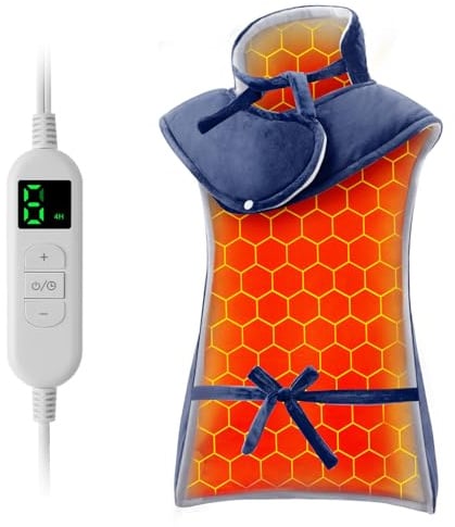 Ultralent Heizkissen für Rücken Schulter Nacken 60 * 108cm Wärmekissen mit Abschaltautomatik,Schnelle Erwärmung Rückenwärmer Heizdecke 6 Heizstufen,Auto-OFF-Timer, Maschinenwaschbar