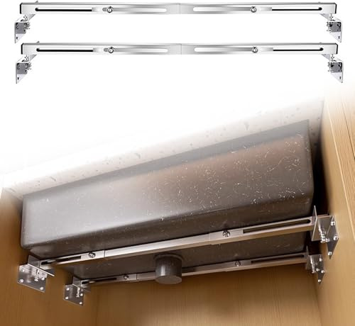 2 piezas de soporte para fregadero bajo encimera, soportes para fregadero bajo encimera, soporte ajustable de acero inoxidable para fregadero bajo encimera, kit de piezas de instalación para fregadero