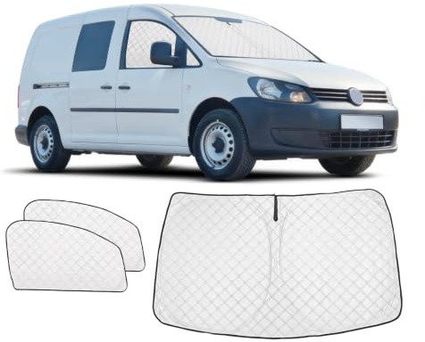 Sonnenschutz Auto für VW Caddy 2003-2020 Frontscheibe & Seitenscheibe - 3er | YGYQZ, Perfekte Passform, 6-lagiger Stoff, Windschutzscheibe Verdunkelung, Schützt Privatsphäre, Innen Faltbare