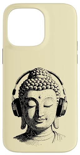 Buddha retrò vintage con le Cuffie, Musica Custodia per iPhone 14 Pro Max