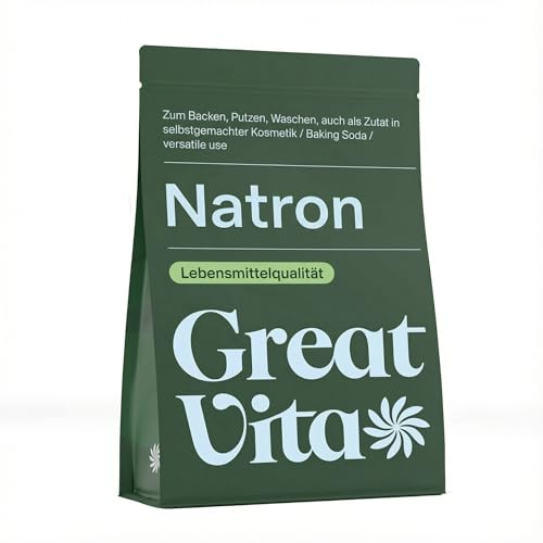GreatVita Natron Pulver 4.5kg Lebensmittelqualität E500ii - Backpulver Großpackung Natriumhydrogencarbonat - Baking Soda Haushaltsreiniger zum Putzen Backen Umweltfreundlich