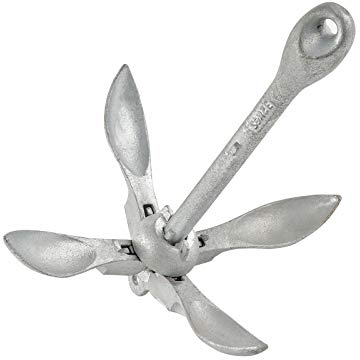 Seilflechter Faltanker 3,2 kg, faltbar, verzinkt, Bootsanker, Klappanker, Schirmanker Angelboote, Schlauchboote, Kanadier und Kajaks