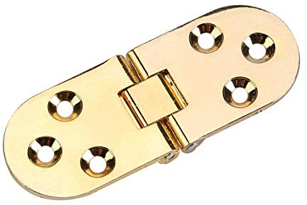 Cerniera Pieghevole 180° in Lega di Zinco per Mobili, Tavolo Pieghevole, Rotonda con Bordo, 80 x 30 x 2,2 mm, Colore Oro