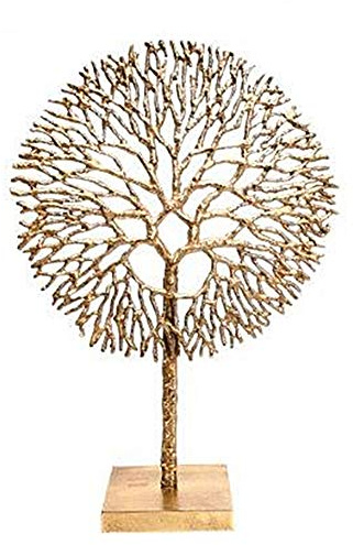 Beautiful Polished Gold Coloured Aluminium 'Coral Tree of Life' Sculpture Decoration Jewellery Stand 51 cm