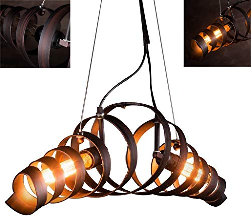Retro Industrial Pendelleuchte Rustikal Vintage Hängeleuchte Eisen Antik E27 Hängelampe Wohnzimmer Wohnung Esszimmer Retro Kronleuchter Pendelleuchte Eisen Höhenverstellbar Deckenbeleuchtung (2XE27/B)