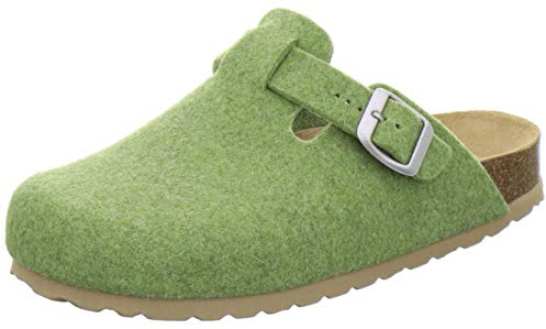 AFS-Schuhe Damen Hausschuhe geschlossen aus Filz, Bequeme, warme Winter Clogs, Made in Germany, 26900 (39 EU, grün)