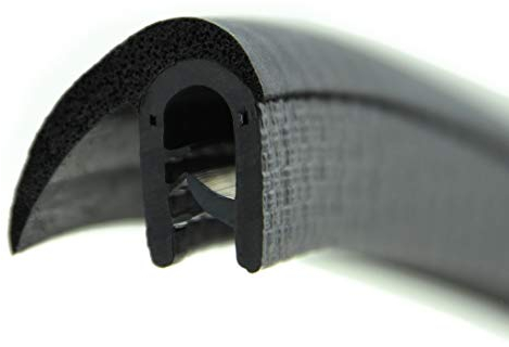 DF20 Dichtungsprofil von SMI-Kantenschutzprofi - Klemmprofil (PVC) - Klemmbereich 2-5 mm - mit seitlicher Dichtung als Fahne (EPDM) - einfache Montage, selbstklemmend ohne Kleber (5 m)