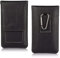 AXELENS Universal Vertical Cover Case Cell Phone Holster with Belt Loop and Carabiner Clip Pouch Card Slots for iPhone Samsung Huawei Xiaomi in Leatherette for Smartphone up to 5.1 Inches - BLACK