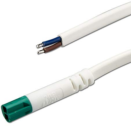 Mini-Plug Anschlusskabel male, 1m, 2x0.75, IP54, weiß-grün, max. 48V
