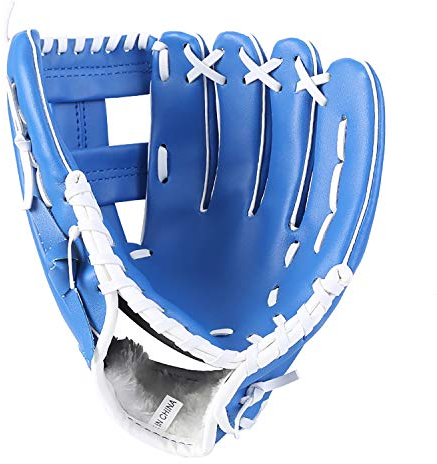ZYYRSS Sports Softball Glove Left Handed Thickening Pitcher Softball Gloves Baseball Glove for Kids/Youth/Adult,Right Hand Throw (Blue, 10.5 inch)