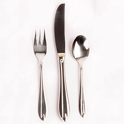 Franquihogar - Set de cubiertos acero inoxidable 18/10 pulido, cubertería 18 piezas para postre 6 comensales, hostelería y elegante 2, 5 mm de espesor - Amsterdam 1235