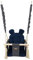 Balançoire bascule confortable pour enfants en bois coton terrasse jardin maison (dessin: gris, bleu marine)