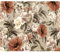 decomonkey Fototapete Abstrakt Pflanzen 350x256 cm Tapete Fototapeten Vlies Tapeten Vliestapete Wandtapete moderne Wand Wandbild Schlafzimmer Wohnzimmer Blumen Pflanzenmotiv Laub Beige Braun