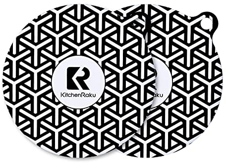 KitchenRaku Set of 2 Induction Cooktop Mat - Induction Hob Protector- (Magnetic) Cooktop Scratch Protector - for Induction Stove,Multifunctional Silicone Mats - for Air Fryer Liners (28cm)
