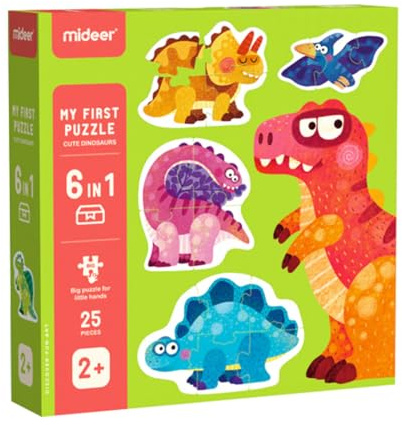 Mideer My First Puzzle - Kids Puzzles Age 2 - Jigsaw Puzzles Dinosaurs (Cute Dinosaurus)