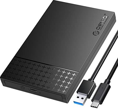 ORICO 2.5'' Hard Drive Enclosure Type C to SATA III for 2.5 Inch SSD HDD 9.5mm 7mm Hard Drive Case Support UASP Max 6TB Compatible with WD Seagate Toshiba Samsung Hitachi PS5 Xbox