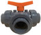 PVC 3-Wege Kugelhahn T-Bohrung 40 mm | Sanitär Pool Teich | Anschluss 3 x 40 mm