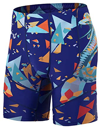 HUGE SPORTS Jammer da Uomo Pantaloncini da Bagno Costume Piscina Uomo (Serpente Blu,M)