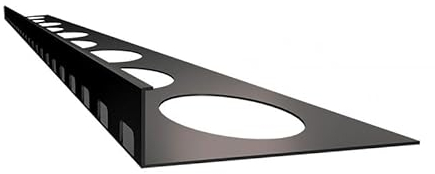 Renoplast® SZ10 Aluminium Treppenstufen-Profil für Harzböden | 200cm Graphit | Treppenkantenprofil Treppenkante Treppenwinkel Winkelprofil Alu Stufenprofil Fliesenschiene Kombiwinkel