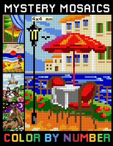 Mystery Mosaics Color By Number: Pixel Art Coloring Book | Color Quest for Stress Relief & Relaxation (Mosaic Color By Number for Adults)