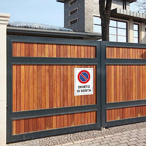Cartello segnaletico DIVIETO DI SOSTA | 3mm di spessore in Alluminio - LEGGERO E ROBUSTO (15x21)