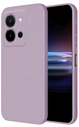 HONLEN Hülle für vivo Y36 Schutzhülle Case, (6.64 Inches) Liquid TPU Silicone Handyhülle mit Fallschutz Silikon Cover Gras lila