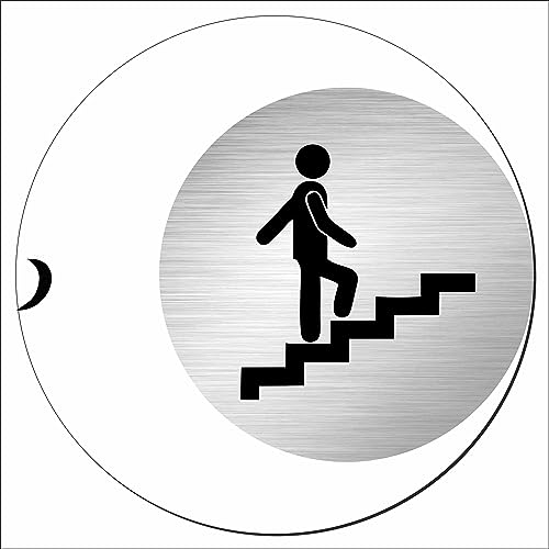 INDIGOS UG - Schild - rund 200mm - Treppe - Aluverbundplatte - mit Symbol - Garage, Hotel, Parkplatz, Schule, Carport Firma individuell