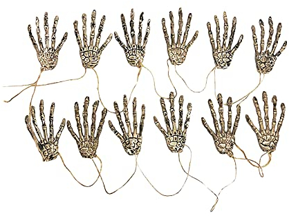 Deko Wohnzimmer Halloween Deko Dekoration Party Geist Simulation Halloween Schädel Hand Kunststoff Requisiten Dekoration & Aufhänger Briefhalter Wand Metall (As show, One Size)