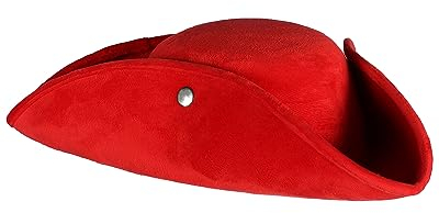 Thetru Piraten Dreispitz Top Colour 60 cm | Rot - Seeräuber Hut Erwachsene