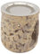 Brûleur d'encens fabriqué à la main en stéatite beige marbré – Design « Jamal » avec passoire en acier inoxydable et disque en métal – Pour encens et herbes – Hauteur 10 cm