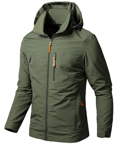 Btmpmcs Homme Veste de Montagne Veste en softshell Extérieur Coupe-Vent Randonnée pour Voyage Résistant Léger Sport Outdoor Manteau avec Capuche Amovible