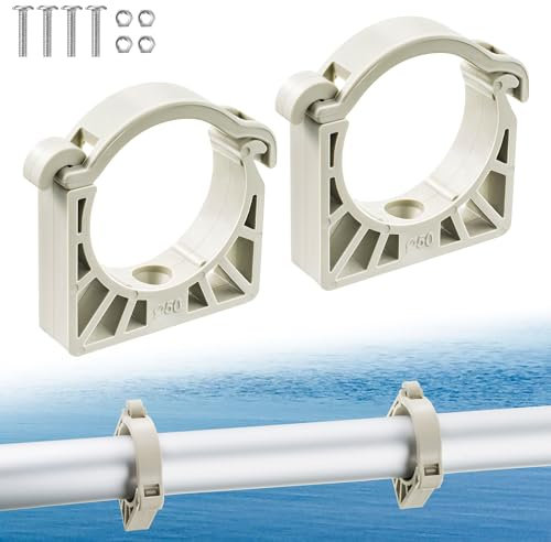 Dunkive 2 Pack Boat Hook Holders, 2 Inch Diameter Boat Mount Clip Accessories for Gaff, Boat Pole, Oar, Fishing Paddle, Rod, Quick Release Clamp Bracket Tools for Marines, Boat, Kayak