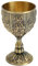 Calice da Vino in Metallo Goffrato, Decorazione Europea retrò Vintage, Bicchiere da Vino in Acciaio, Grande, Metallico, Grande, Enorme, Ornamento floreale. (Bronzo)