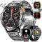 FOXBOX Orologio Smartwatch Uomo, 1.43 AMOLED Schermo Smart Watch con Torcia LED per Android iOS, IP68 Impermeabile, Chiamate Bluetooth, 24H Frequenza Cardiaca, 300+ Quadranti, 110+ Sports