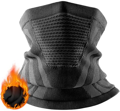 LUROON Cache Cou Homme, Cagoule Respirant Coupe-vent Foulard Multifonctionnel Hiver Boucle Echarpe Neckwarmer Cagoules pour Ski Cyclisme Vélo Course à pied