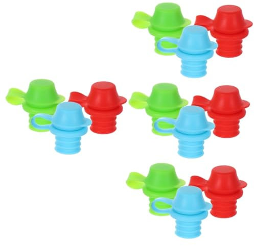 KOMBIUDA 12 Stück Silikon Flaschendeckel Mundwasserflaschen Auslaufadapter Wasserflaschenaufsätze Für Kleinkinder Wiederverwendbare Deckel Für Flaschen Kinder