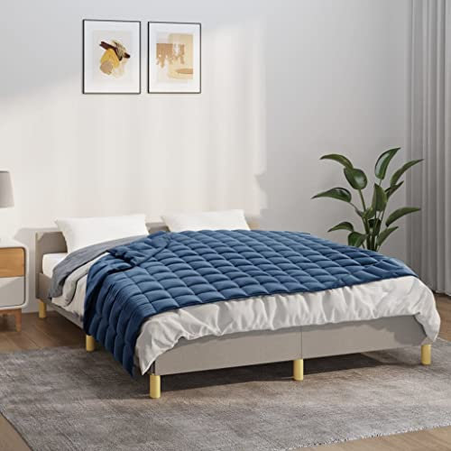 Brokky Gewichtsdecke Blau 135x200 cm 6 kg Stoff Classic Gewichtsdecke Anti Stress Therapiedecke