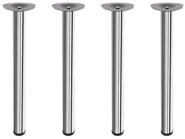 Stolmet Round Table Legs Made from Stainless Steel - Adjustable Height, Extendable by 2.5 cm – 710mm, 820mm, 1100mm (28, 32, 43) – 60mm Diameter (Chrome, 1100mm (43 Inches) x4)